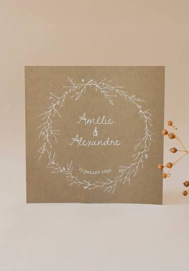 Faire-part de mariage sur papier filigrané Filigrane